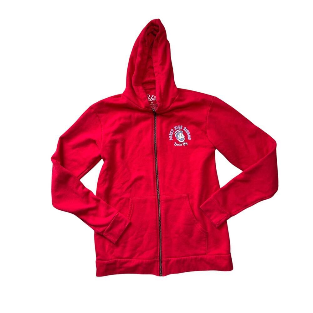 PABST Blue Ribbon Hoodie/Sweatshirt size Men's Medium; Red, Hoodie